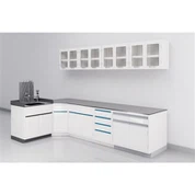 โต๊ะทำงานห้องปฏิบัติการเหล็กและไม้